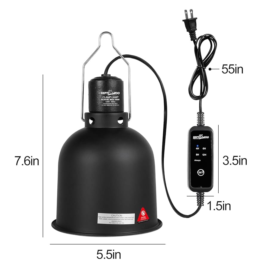 Amazon.com : REPTI ZOO Reptile Light Fixture with Timer, 5.5